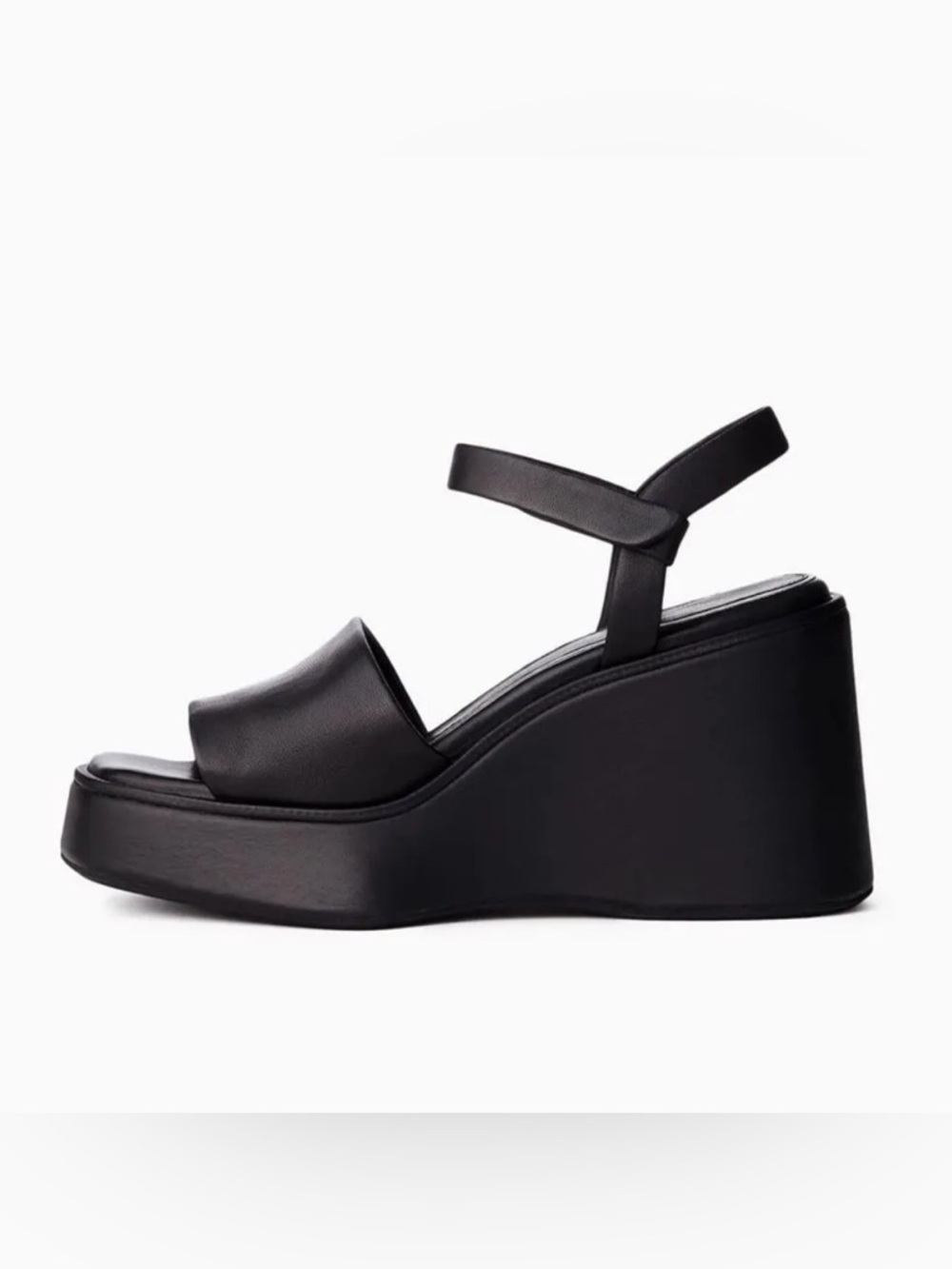 Rag & Bone Black Leather Byron Platform Wedge Sandals Size 38